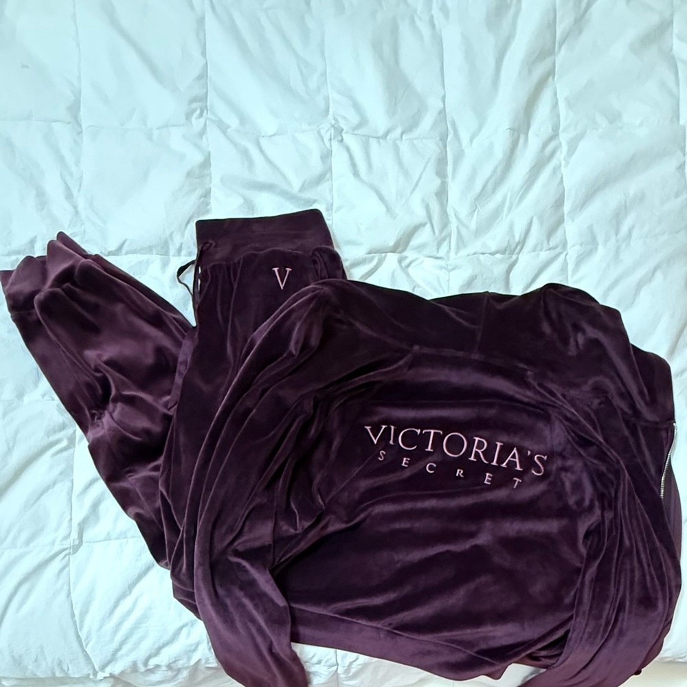 Plum Velvet Victoria Secret Tracksuit set
